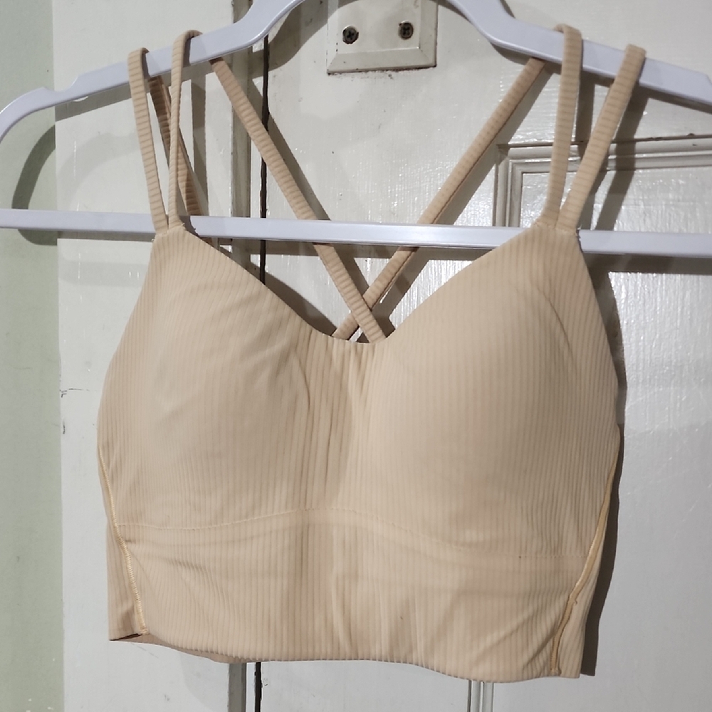 Lululemon Like A Cloud Longline Bra Ribbed - Size 8 - Summer Glow